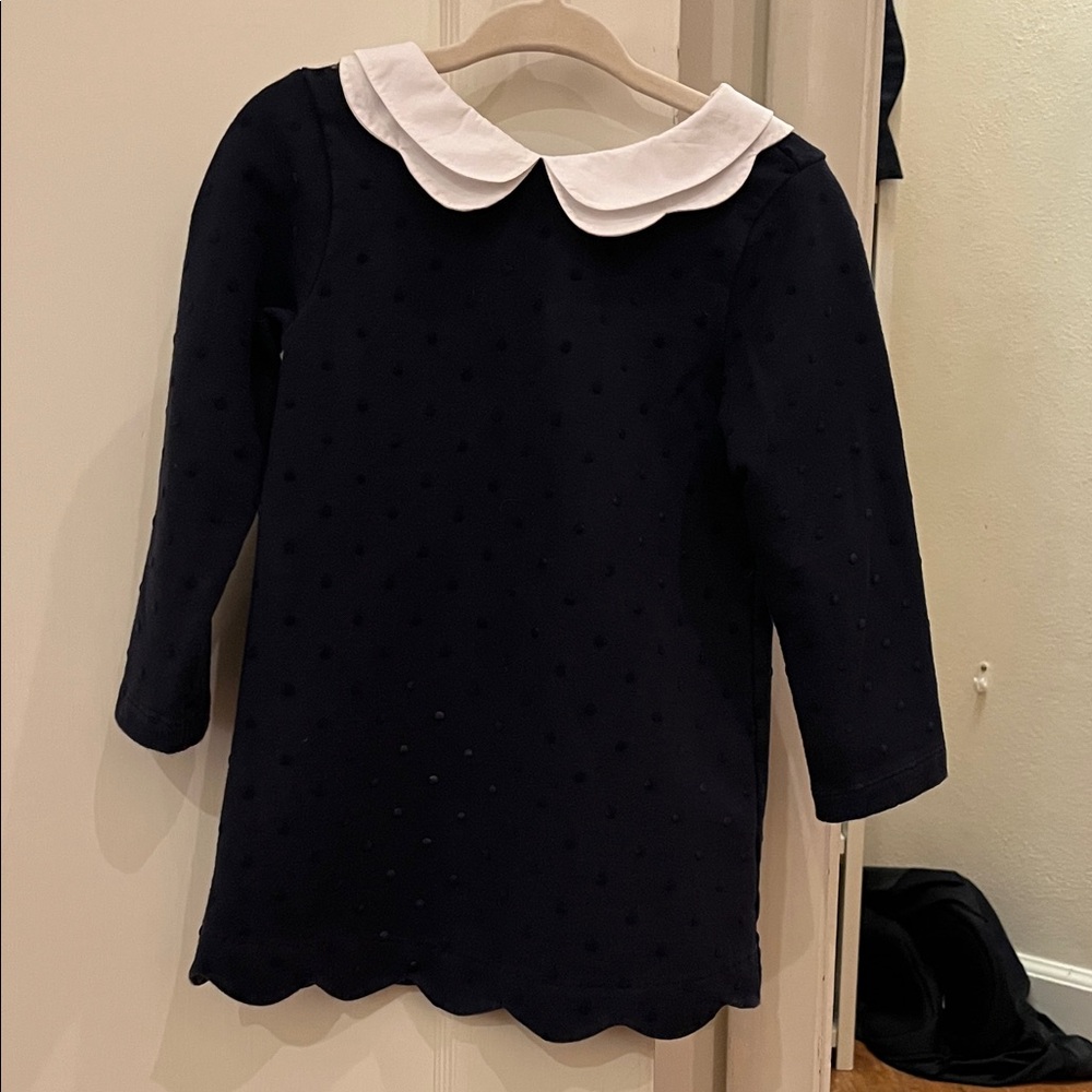 Jacadi scalloped fleece toddler dress 24 months